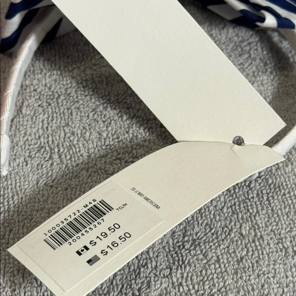 Janie and‎ Jack headbands NWT set of 2 one with pink flowers and one Blue Stripe